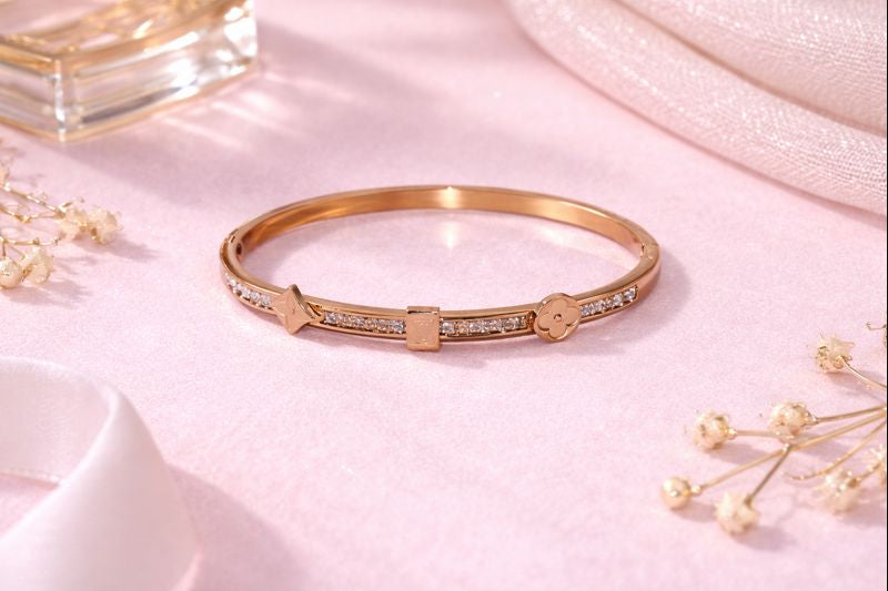 Elegant Gold Charm Bangle