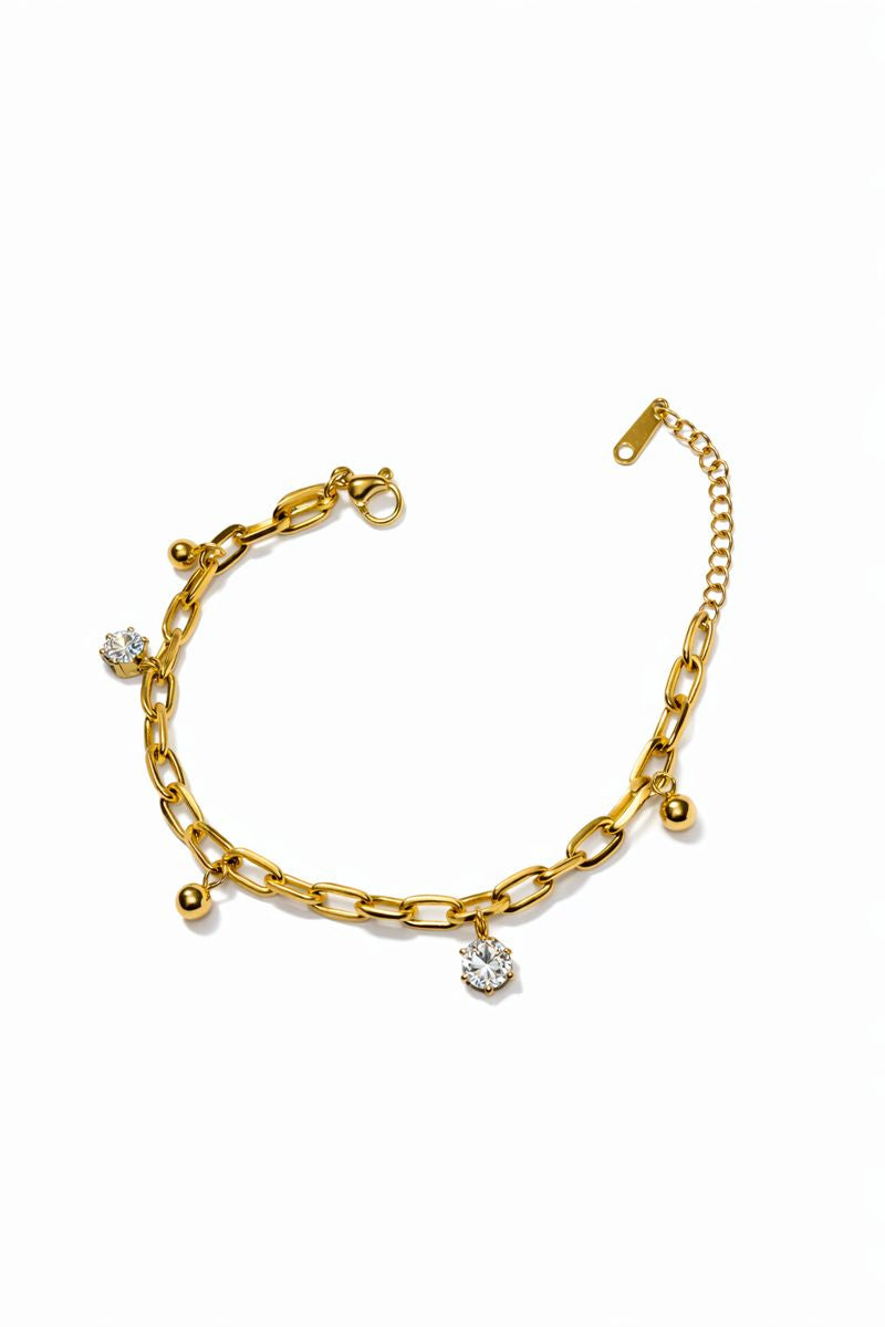 Gold Charm Chain Bracelet