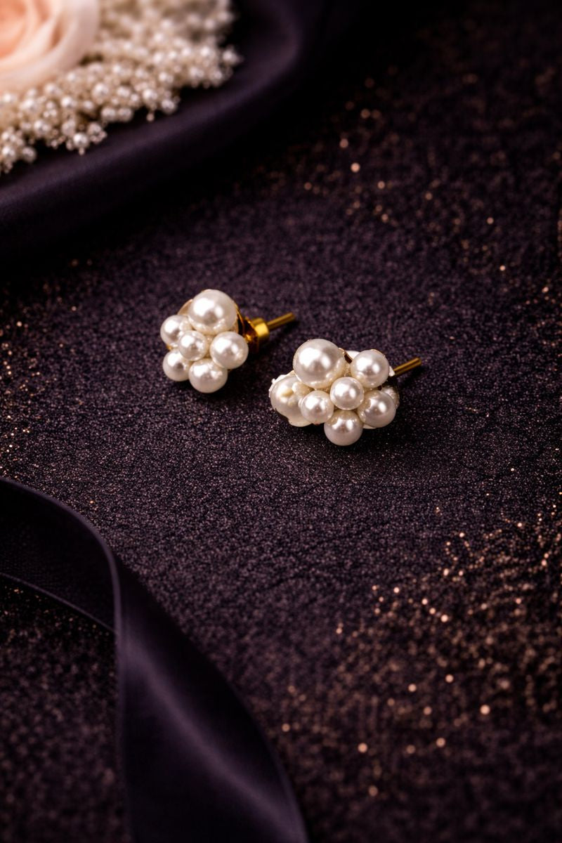 Pearl Blossom Stud Earrings