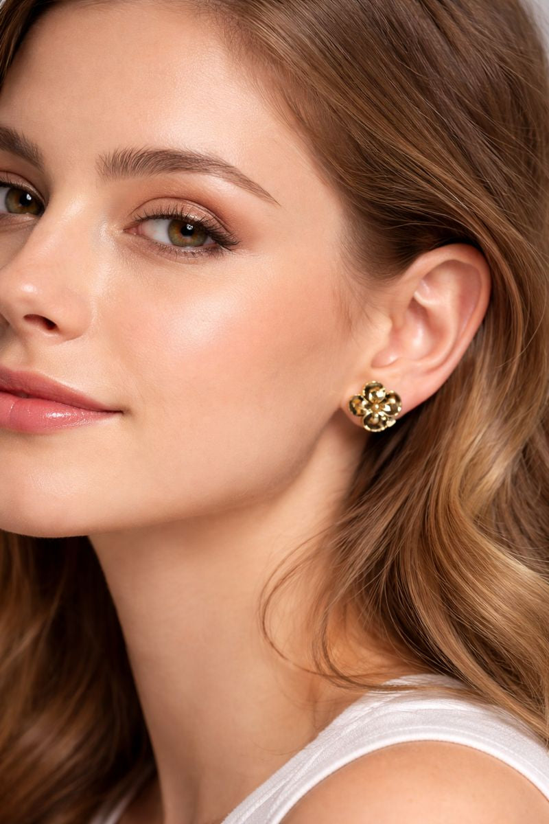 Golden Bloom Stud Earrings