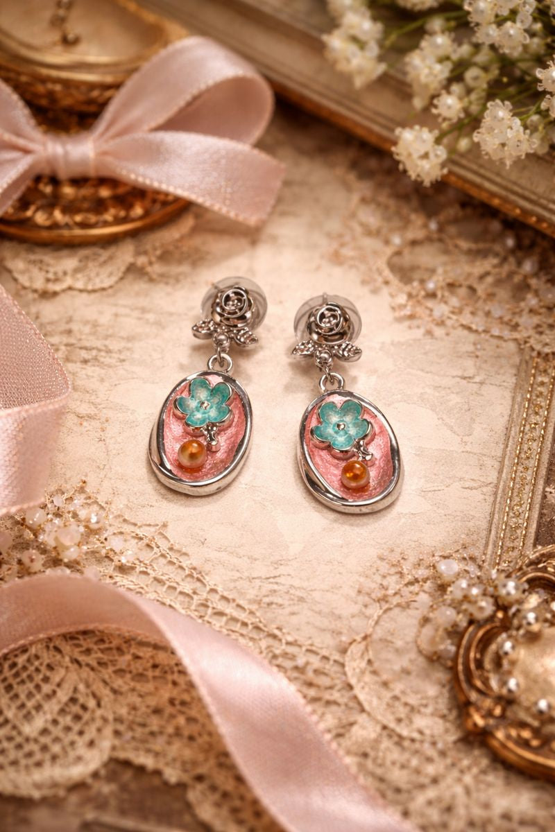 Floral Pastel Drop Earrings
