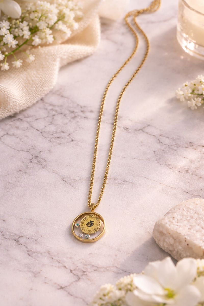 Gold Medallion Pendant Necklace