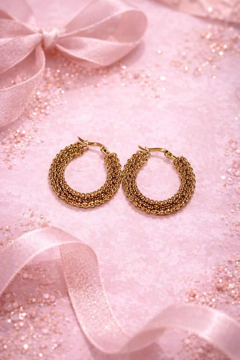 Gold Chain Hoop Earrings