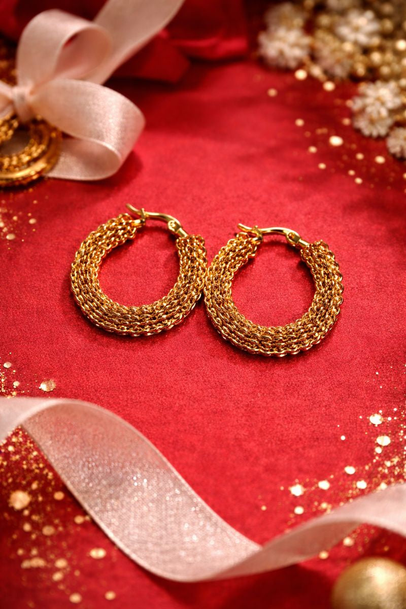Gold Chain Hoop Earrings