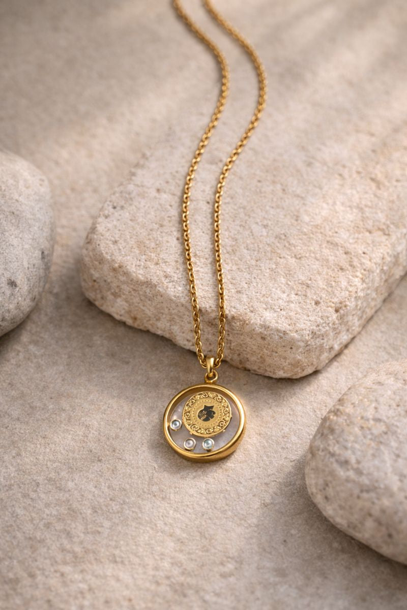 Gold Medallion Pendant Necklace