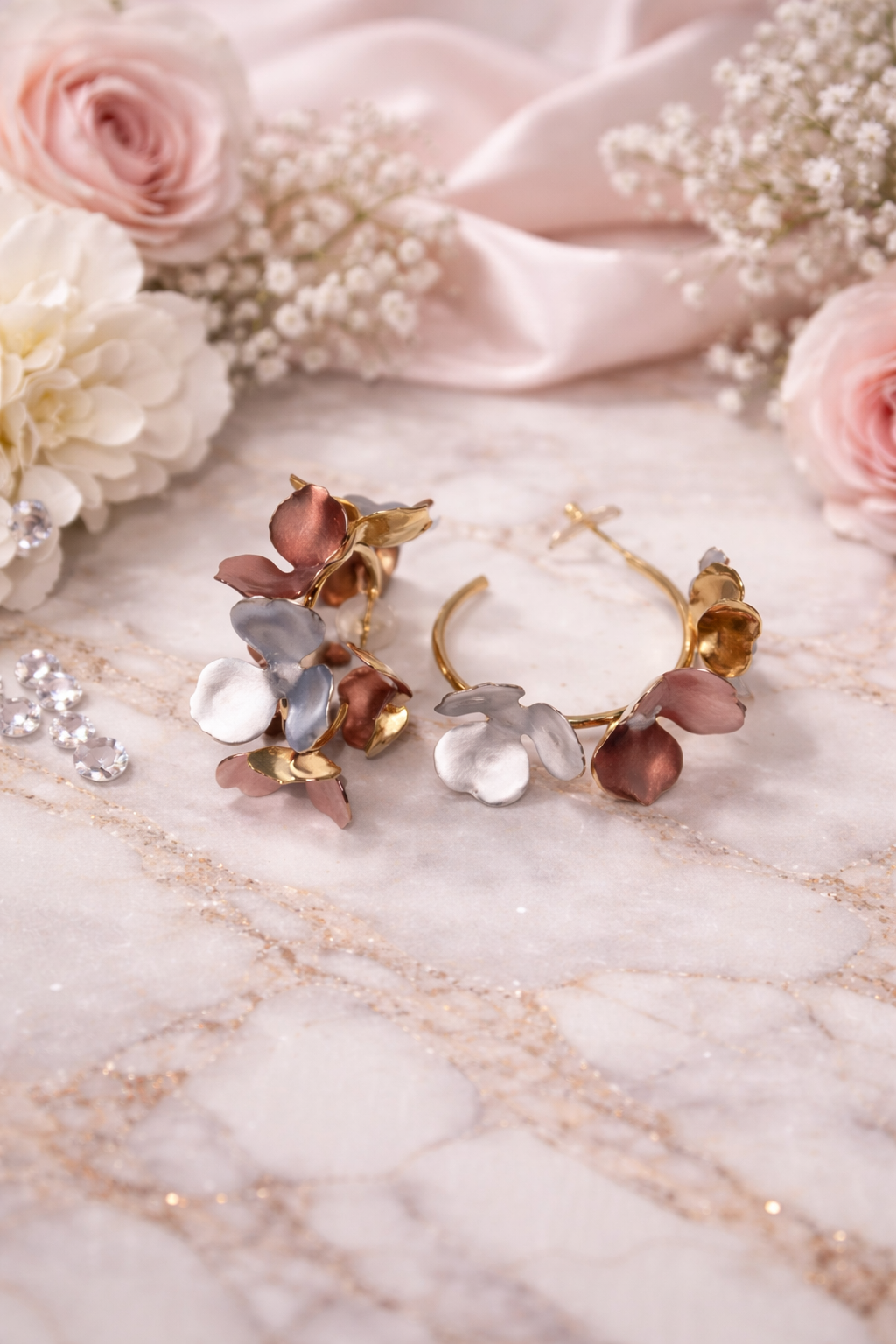 Floral Petal Hoop Earrings