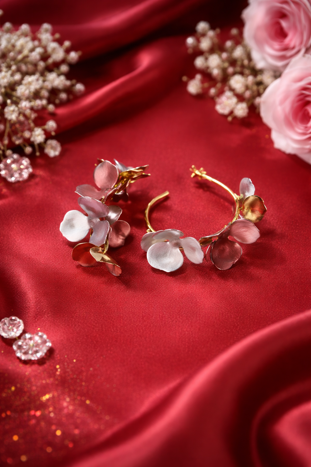 Floral Petal Hoop Earrings