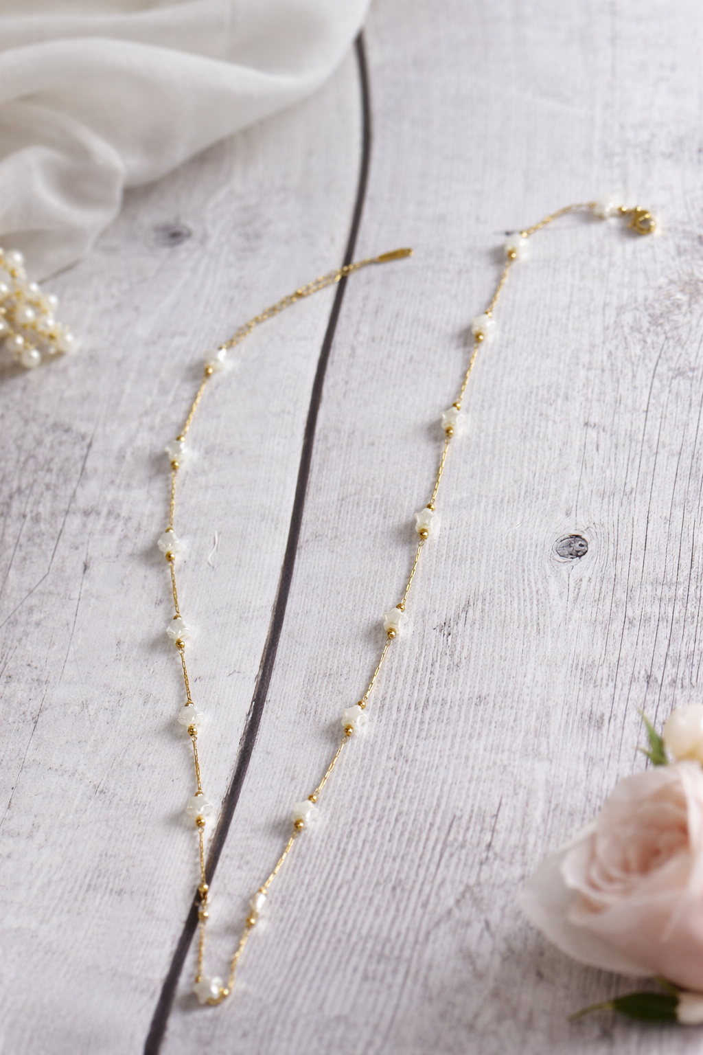 Delicate Pearl Chain Necklace