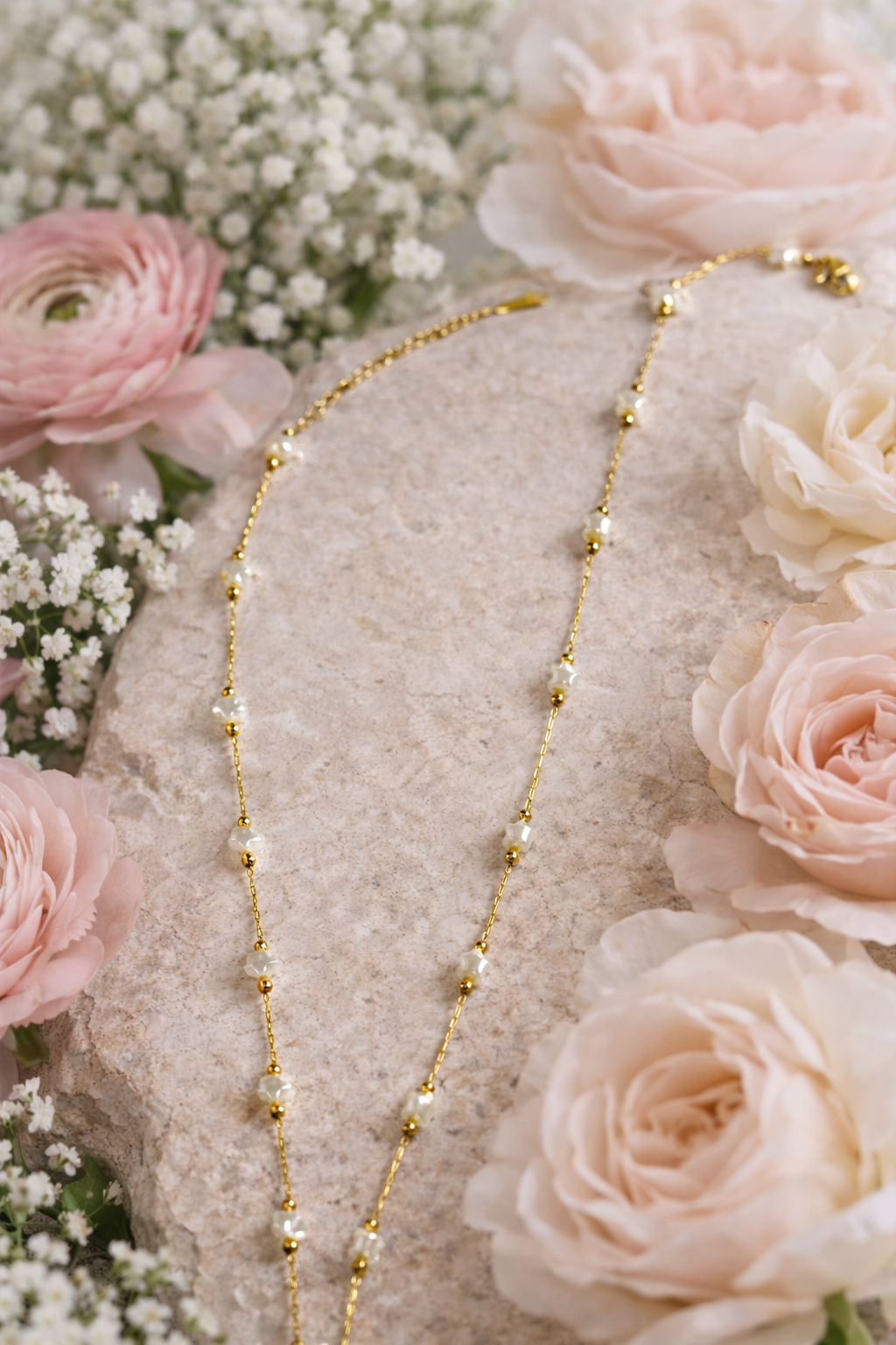 Delicate Pearl Chain Necklace