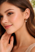 Gold Geometric Crystal Stud Earrings