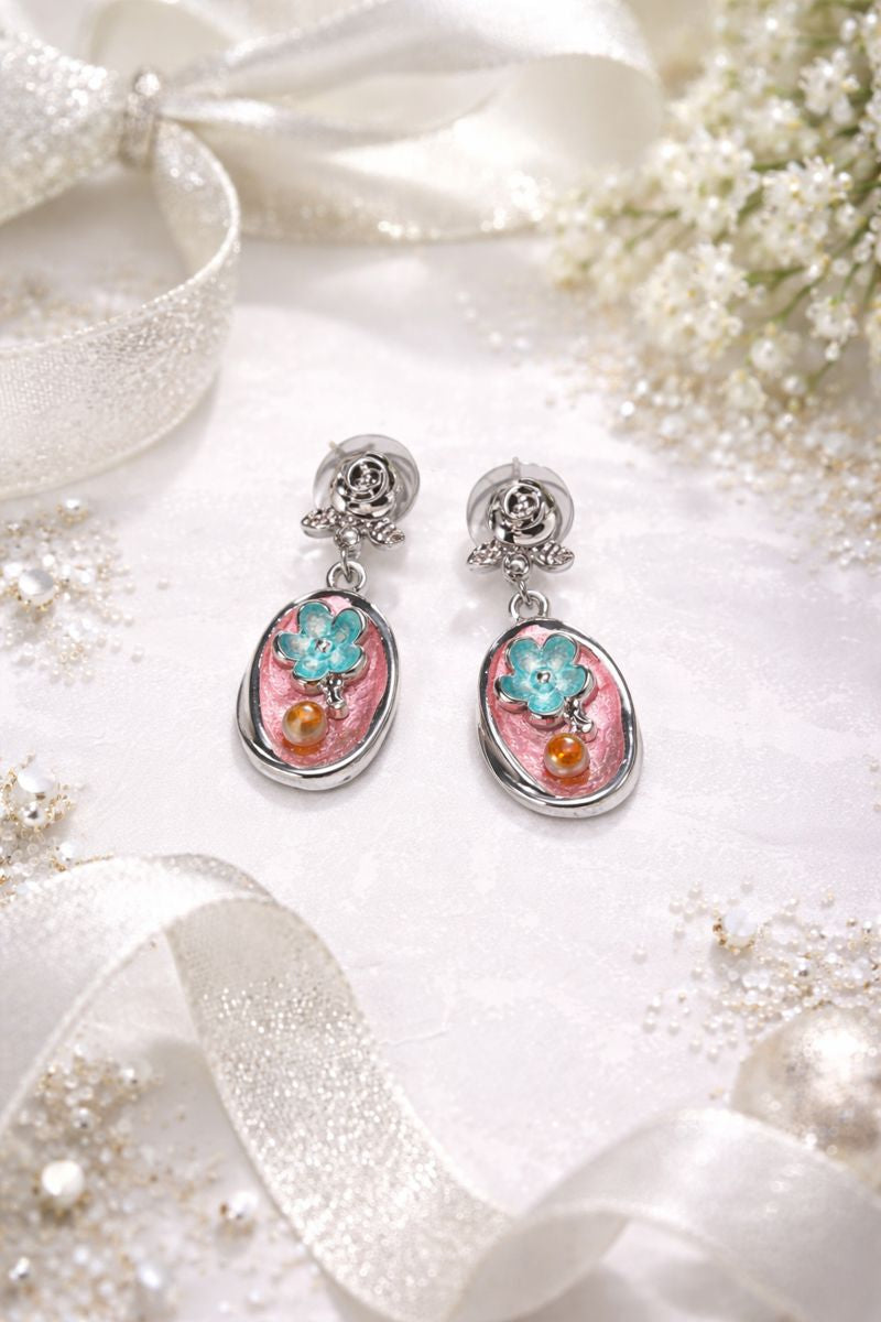 Floral Pastel Drop Earrings