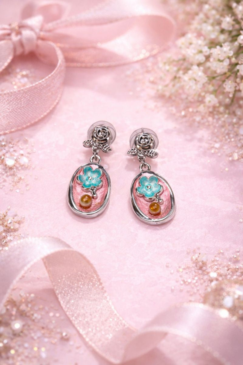 Floral Pastel Drop Earrings