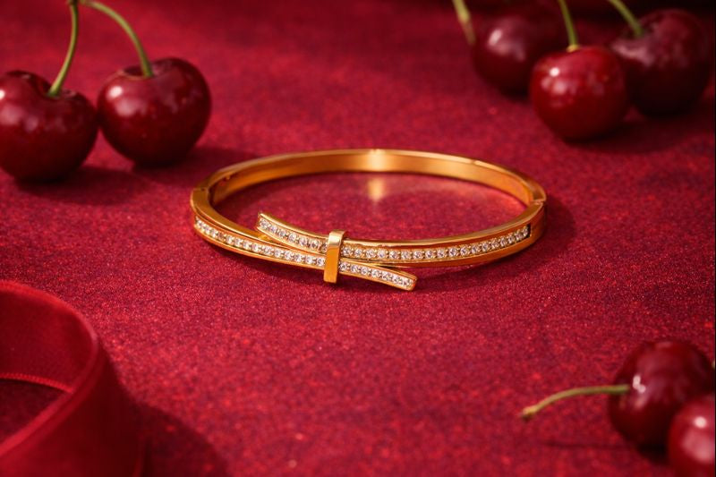 Gold Crystal Bow Bracelet