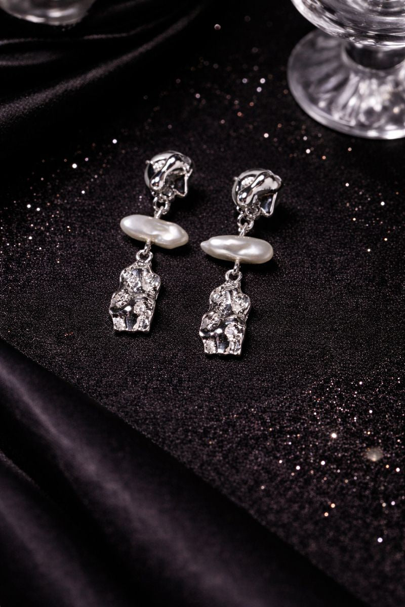 Silver Pearl Drop Earrings